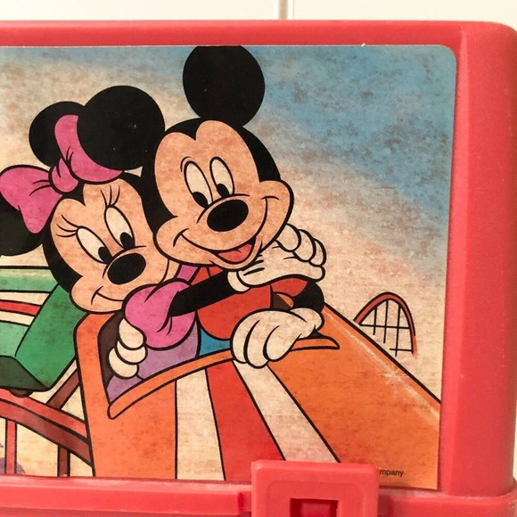Vintage Thermos Brand Red Mickey Mouse Lunchbox  Only Minnie Donald Duck Pluto - Picture 3 of 16